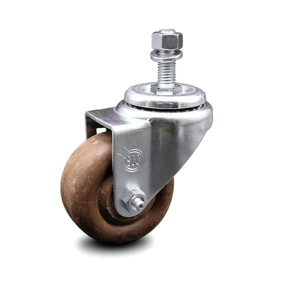 3 Inch High Temp Glass Filled Nylon Wheel Swivel 1/2 Inch Threaded Stem Caster SCC